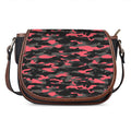Black And Pink Camouflage Print Saddle Bag