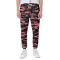 Black And Pink Camouflage Print Joggers