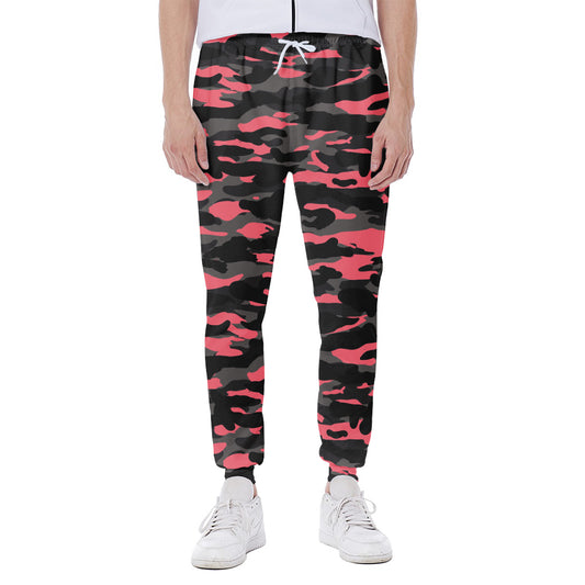 Black And Pink Camouflage Print Scuba Joggers