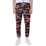 Black And Pink Camouflage Print Scuba Joggers