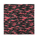 Black And Pink Camouflage Print Silk Bandana