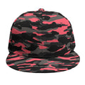 Black And Pink Camouflage Print Snapback Cap