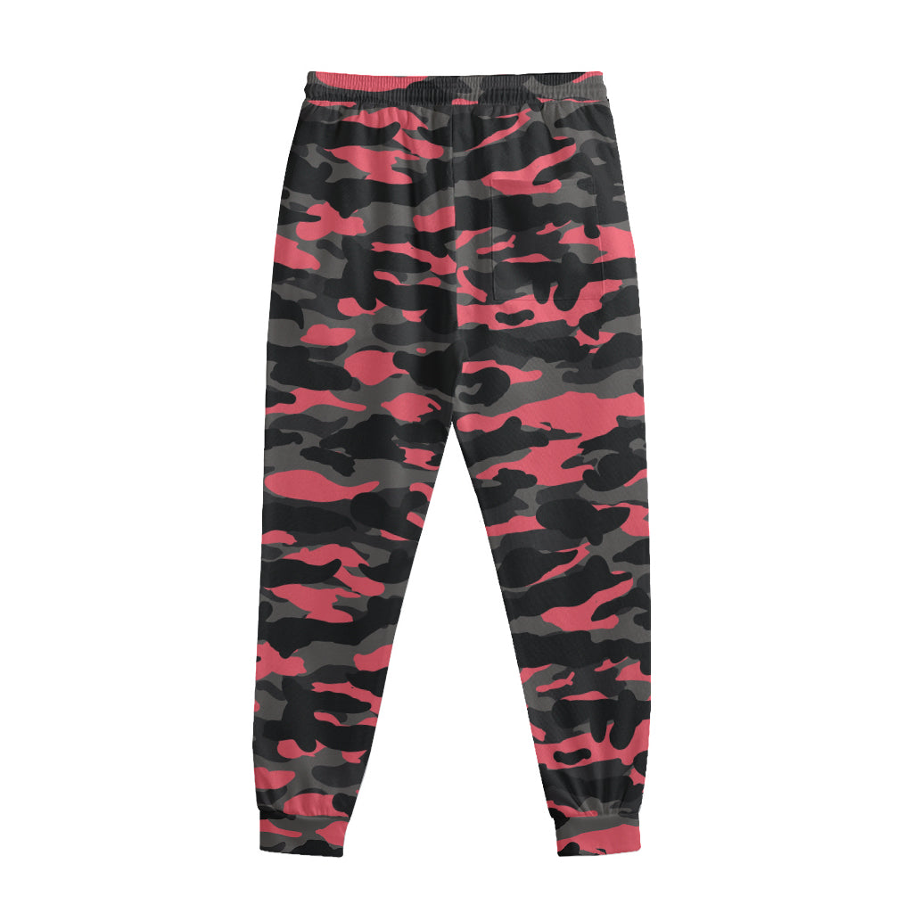 Black And Pink Camouflage Print Sweatpants
