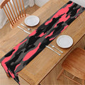Black And Pink Camouflage Print Table Runner