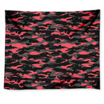 Black And Pink Camouflage Print Tapestry