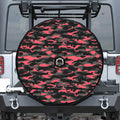 Black And Pink Camouflage Print Tire Cover With Camera Hole