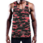 Black And Pink Camouflage Print Training Tank Top