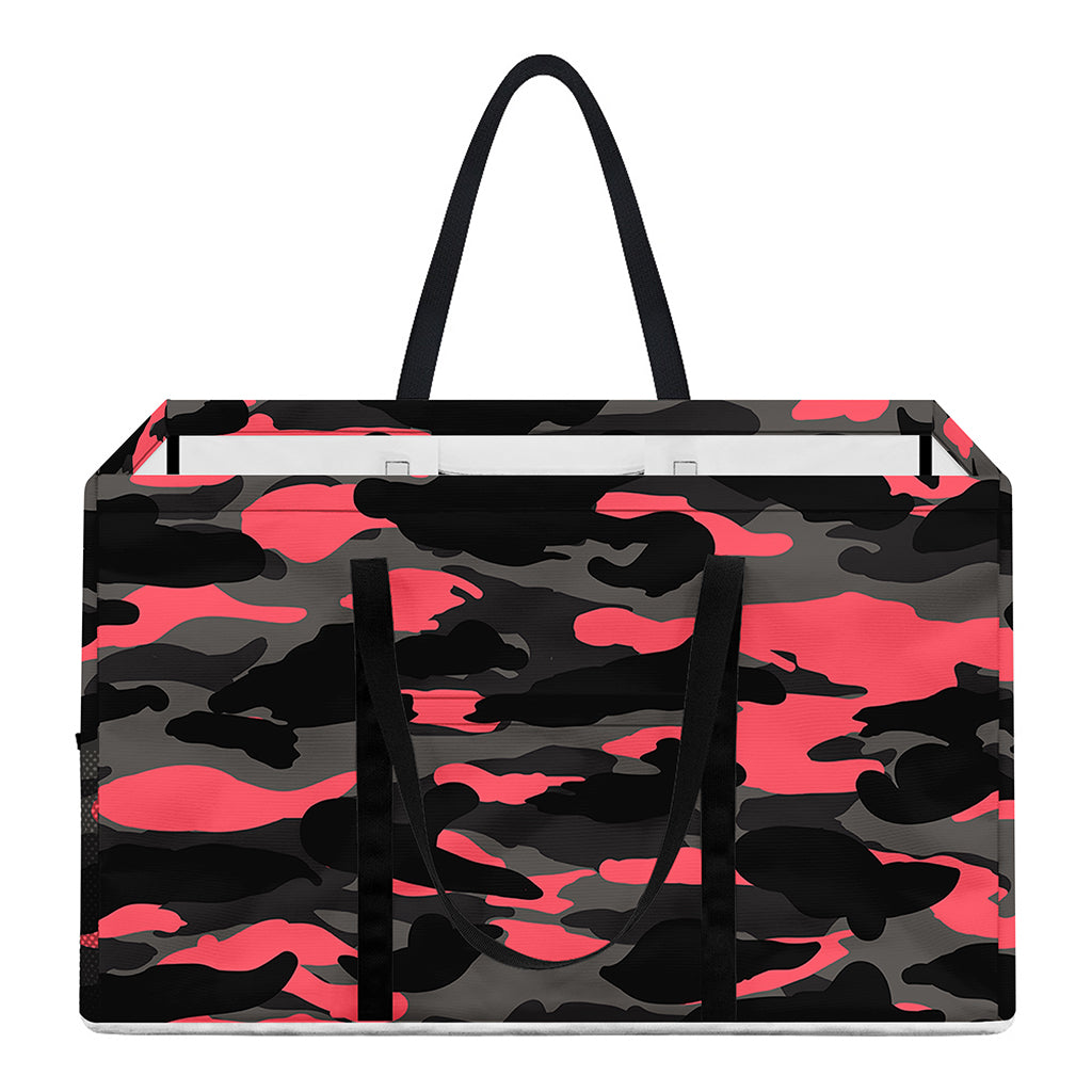 Black And Pink Camouflage Print Utility Tote Bag