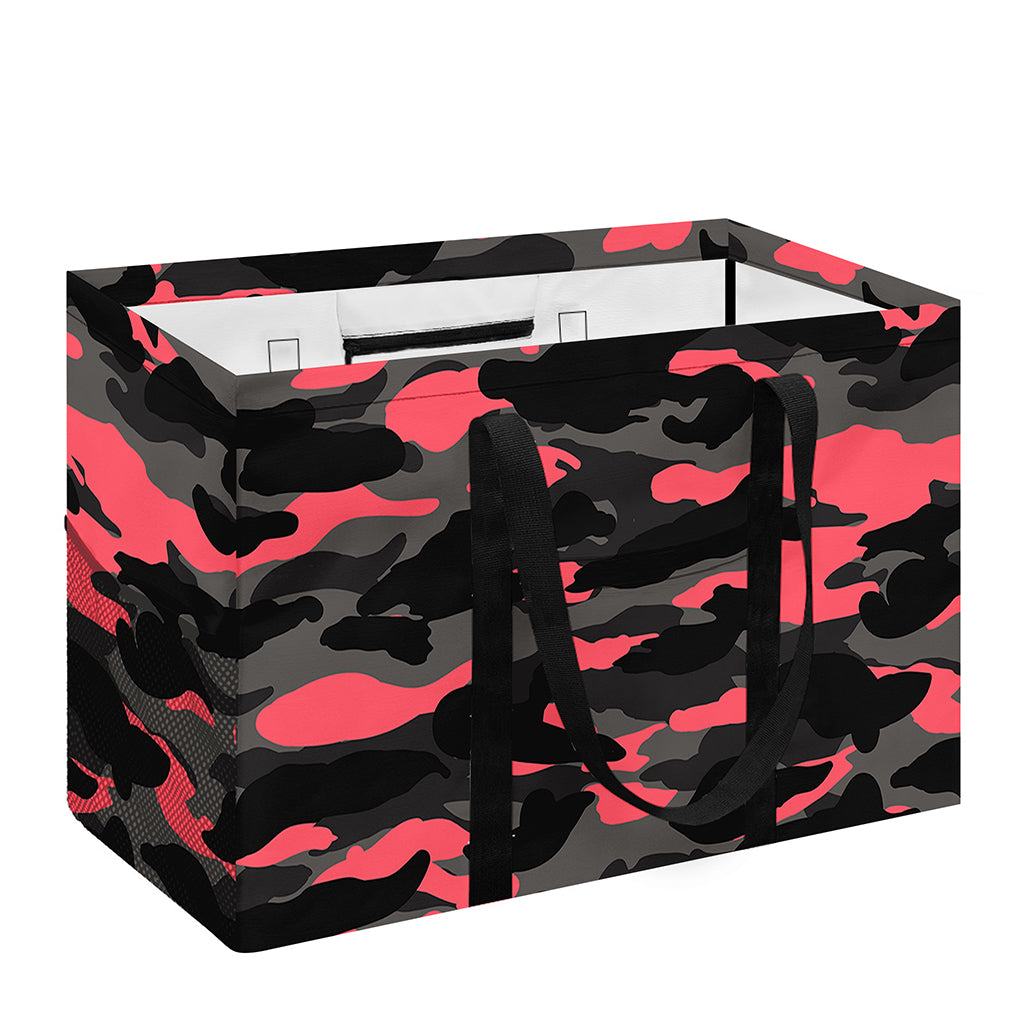 Black And Pink Camouflage Print Utility Tote Bag