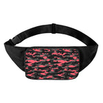 Black And Pink Camouflage Print Waist Bag