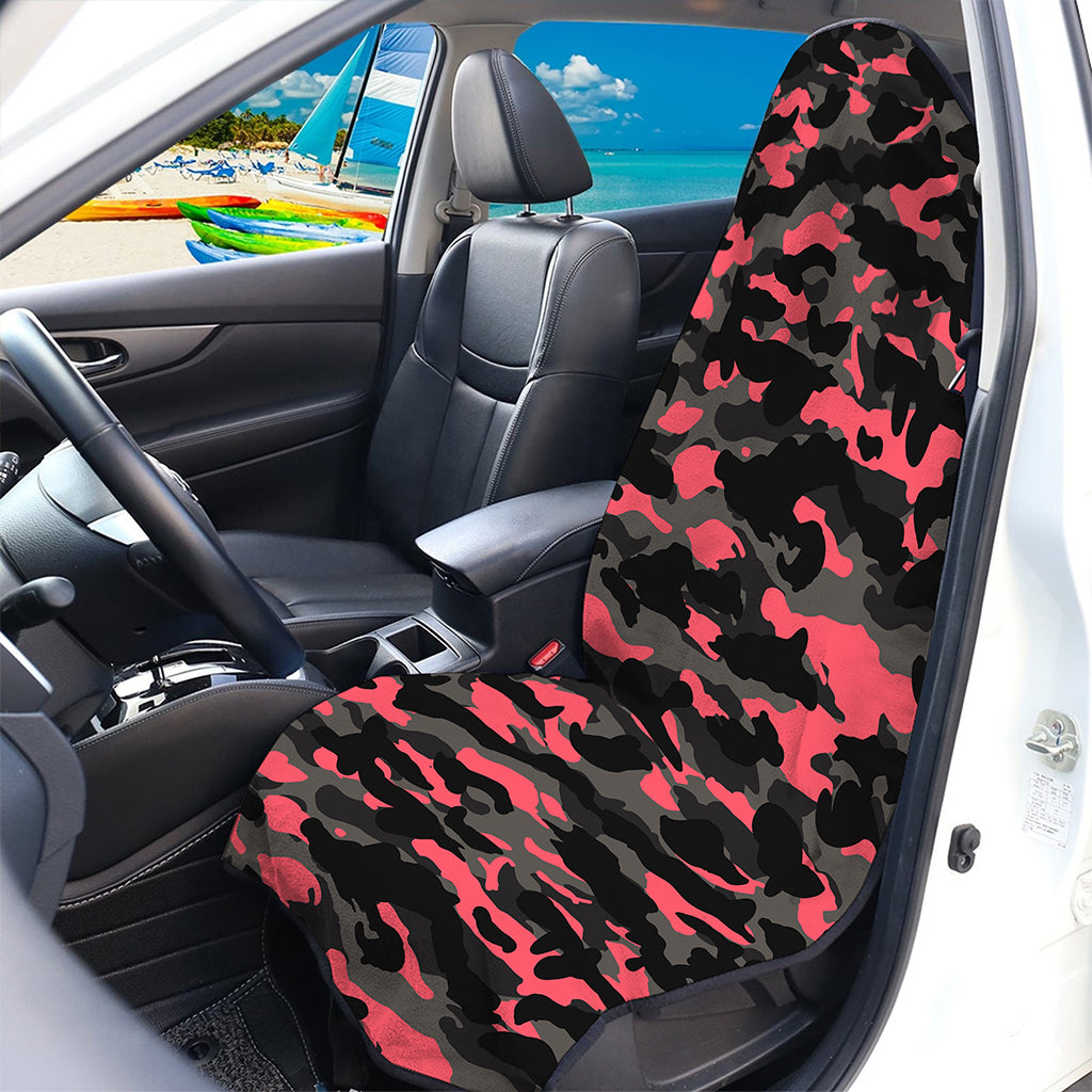 Black And Pink Camouflage Print Waterproof Car Seat Cover