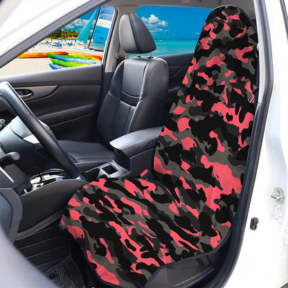 Black And Pink Camouflage Print Waterproof Car Seat Cover