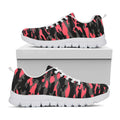 Black And Pink Camouflage Print White Running Shoes