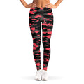 Black And Pink Camouflage Print Women's Leggings