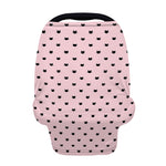 Black And Pink Cat Pattern Print Baby Seat Cover