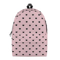 Black And Pink Cat Pattern Print School Backpack