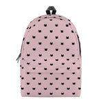 Black And Pink Cat Pattern Print Backpack
