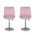 Black And Pink Cat Pattern Print Bar Stool Covers