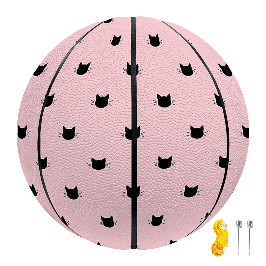 Black And Pink Cat Pattern Print Basketball