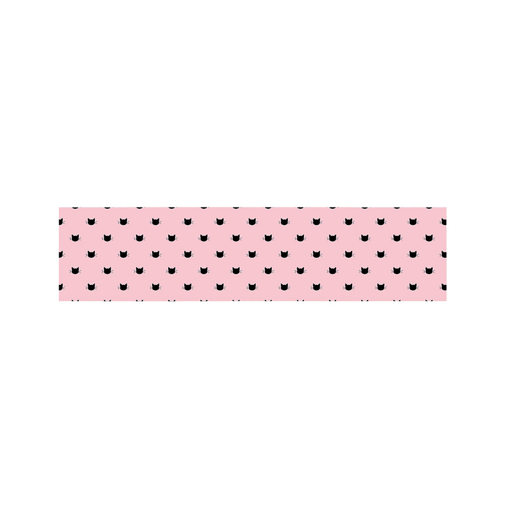 Black And Pink Cat Pattern Print Bed Runner