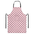 Black And Pink Cat Pattern Print Bib Apron With Pocket