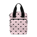 Black And Pink Cat Pattern Print Bible Tote Bag