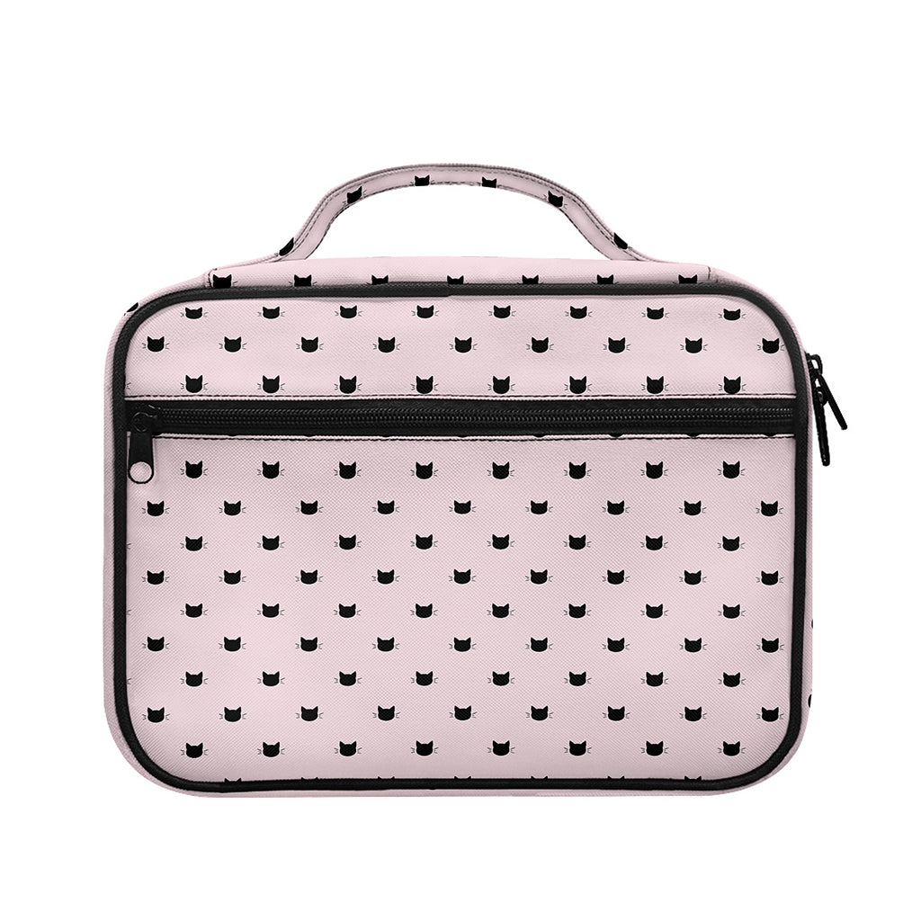 Black And Pink Cat Pattern Print Briefcase Bible Bag