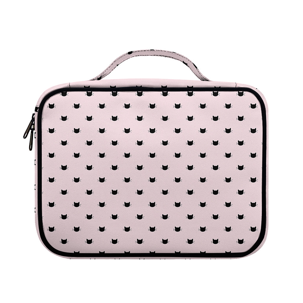 Black And Pink Cat Pattern Print Briefcase Bible Bag