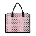 Black And Pink Cat Pattern Print Canvas Tote Bag