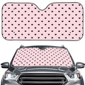 Black And Pink Cat Pattern Print Car Windshield Sun Shade