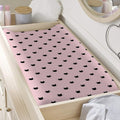 Black And Pink Cat Pattern Print Changing Pad Cover