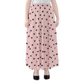 Black And Pink Cat Pattern Print Chiffon Maxi Skirt