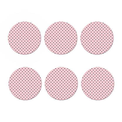 Black And Pink Cat Pattern Print Coaster Set