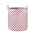 Black And Pink Cat Pattern Print Collapsible Laundry Basket
