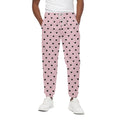 Black And Pink Cat Pattern Print Cotton Sweatpants