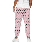 Black And Pink Cat Pattern Print Cotton Pants