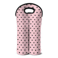 Black And Pink Cat Pattern Print Double Neoprene Wine Tote