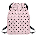 Black And Pink Cat Pattern Print Drawstring Backpack