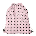 Black And Pink Cat Pattern Print Drawstring Bag