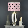 Black And Pink Cat Pattern Print Drum Lamp Shade