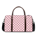 Black And Pink Cat Pattern Print Duffel Bag