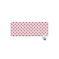 Black And Pink Cat Pattern Print Extended Mouse Pad