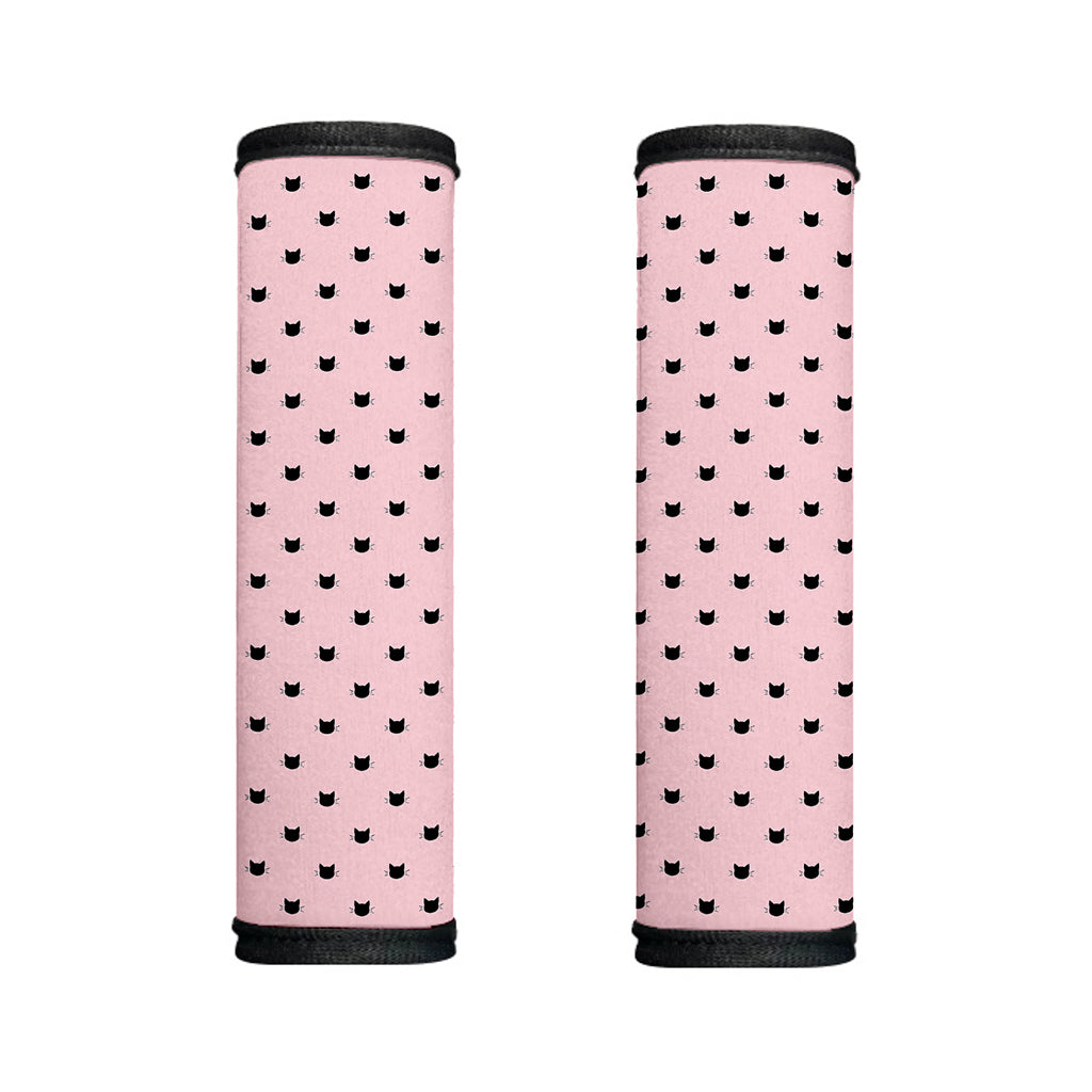 Black And Pink Cat Pattern Print Handle Covers