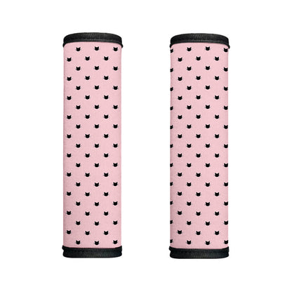 Black And Pink Cat Pattern Print Handle Covers