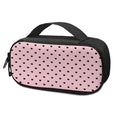 Black And Pink Cat Pattern Print Portable Cooler Travel Case