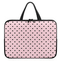 Black And Pink Cat Pattern Print Laptop Sleeve With Handle