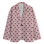 Black And Pink Cat Pattern Print Men's Blazer