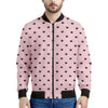 Black And Pink Cat Pattern Print Men's Bomber Jacket