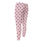 Black And Pink Cat Pattern Print Men's Compression Pants