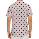 Black And Pink Cat Pattern Print Men's Deep V-Neck Shirt